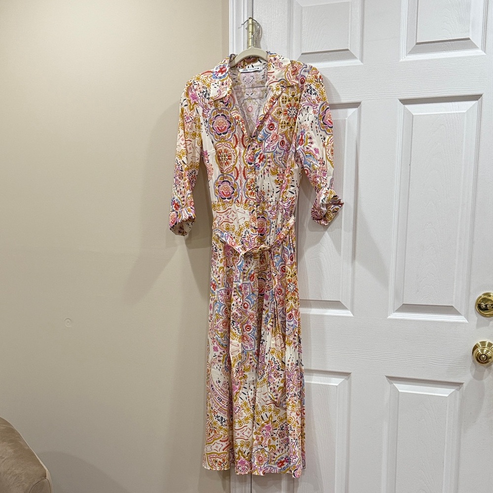 Zara Multicolor Paisley Maxi Dress